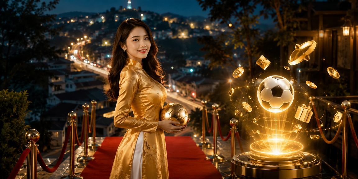 Người dùng tại Đà Lạt mặc áo dài xem thông tin cá cược bóng đá trên điện thoại giữa khung cảnh phố núi